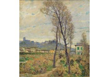Scorcio di San Miniato dalla riva dell'Arno Scorcio di San Miniato dalla riva dell'Arno